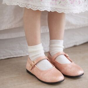 ✨ BioBottoms Mary Jane Flats – Blush Pink Shimmer ✨